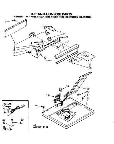 Top and console parts