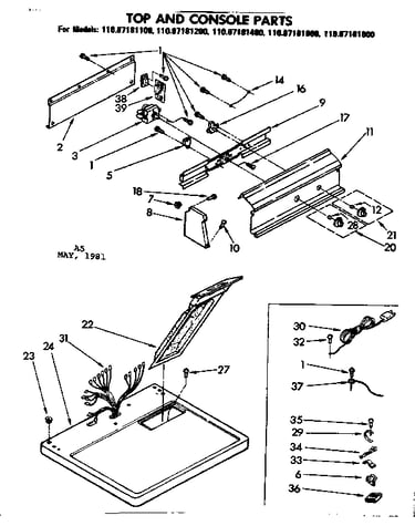 Top and console parts