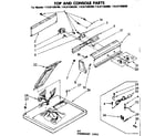 Sears 11087186400 top and console parts diagram