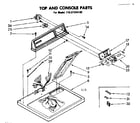 Sears 11087345100 top and console parts diagram