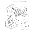 Sears 11087376200 top and console parts diagram