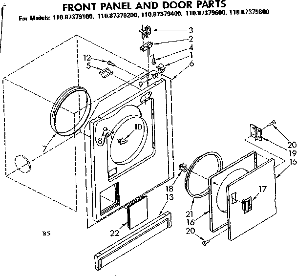 Front panel and door parts