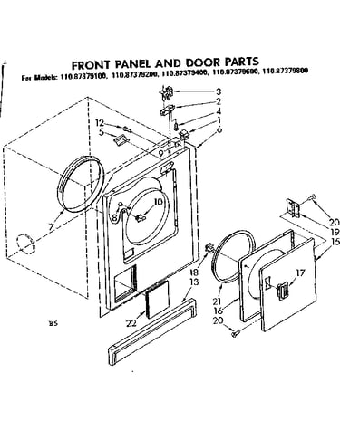 Front panel and door parts