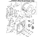 Kenmore 11087379800 bulkhead drum & heater box parts diagram