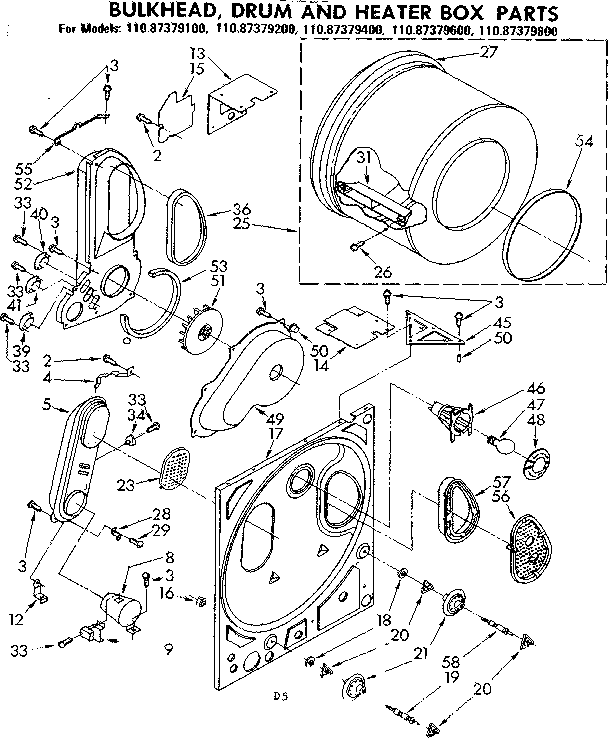 Bulkhead drum & heater box parts