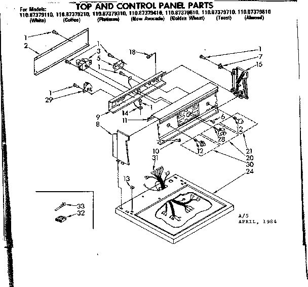 TOP AND CONTROL PANEL PARTS