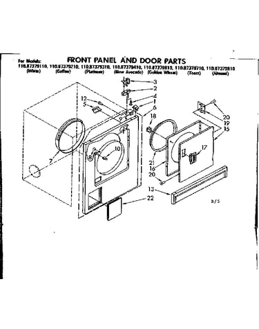Front panel and door parts
