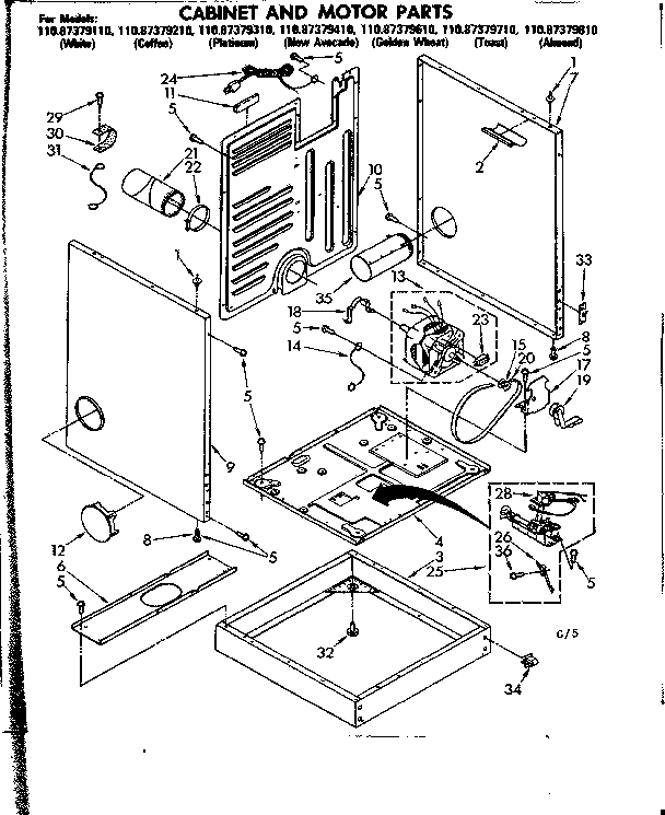 CABINET AND MOTOR PARTS