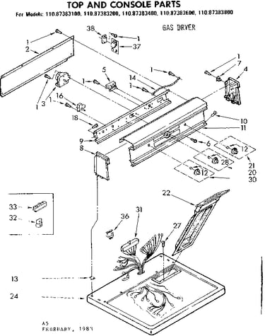 Top and console parts