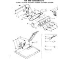 Sears 11087384200 top and console parts diagram
