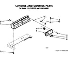 Sears 11087406100 console and control parts diagram