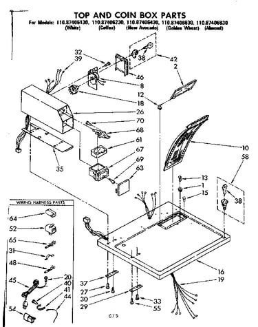 Top and coin box parts