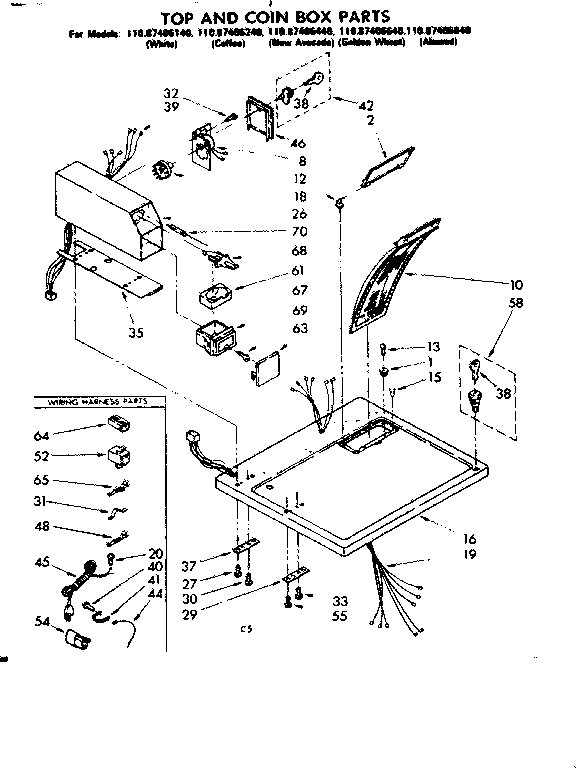 Top and coin box parts