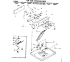 Sears 11087475420 top and console parts diagram