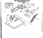 Sears 11087515110 top and console parts diagram