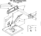 Sears 11087545100 top and console parts diagram