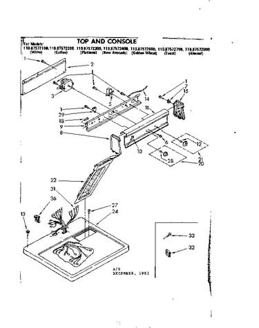 Top and console parts