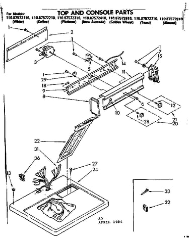 Top and console parts