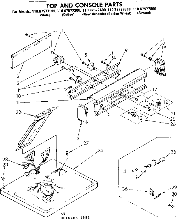 TOP AND CONSOLE PARTS