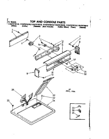 Top and console parts