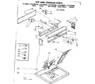 Kenmore 11087580200 top and console parts diagram