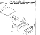 Kenmore 11088390210 top and console parts diagram