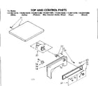 Kenmore 11088416700 top and control parts diagram