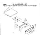 Kenmore 11088416800 top and control parts diagram