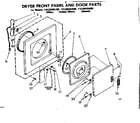 Kenmore 11088495100 dryer front panel & door parts diagram