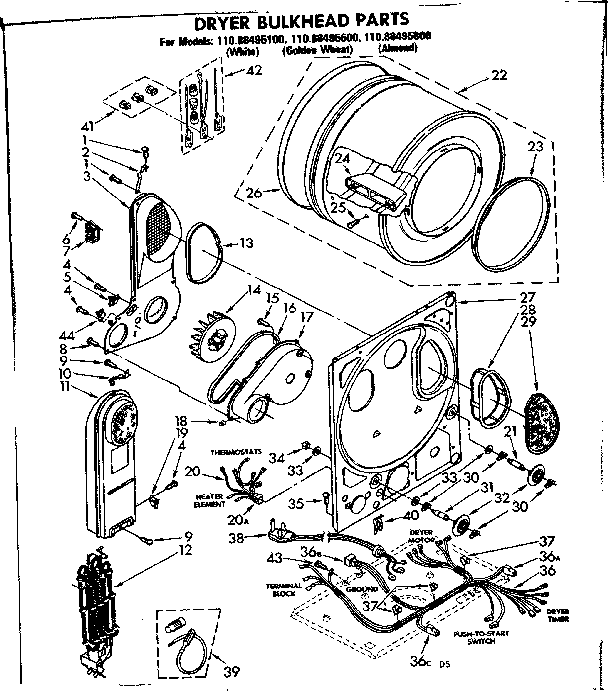 Dryer bulkhead parts