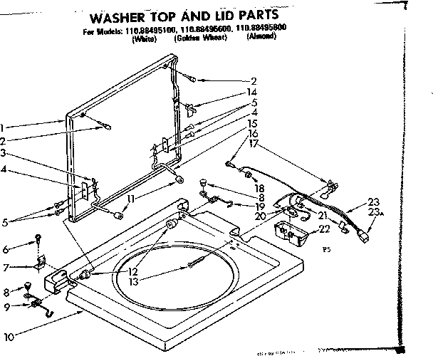 Washer top and lid parts