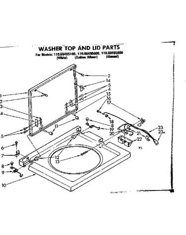 Washer top and lid parts