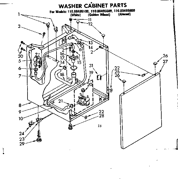 Washer cabinet parts