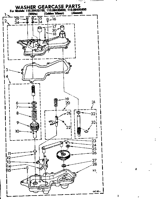 WASHER GEARCASE PARTS