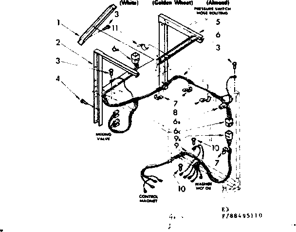 Dryer supports & washer cabinet harness parts