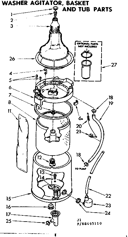 Agitator basket and tub parts