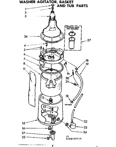 Agitator basket and tub parts