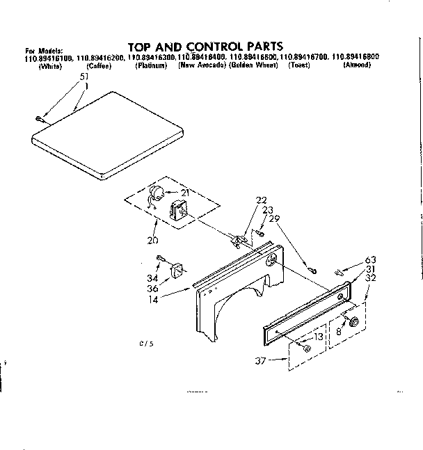 Top and control parts