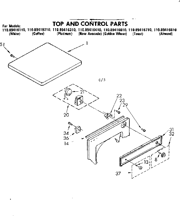 Top and control parts