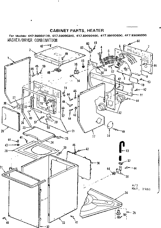 Cabinet parts, heater