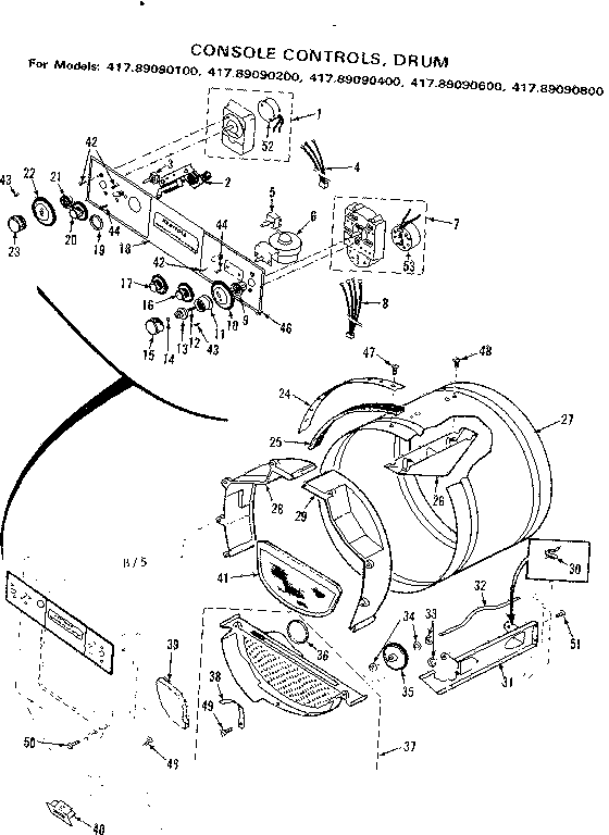 Console controls, drum