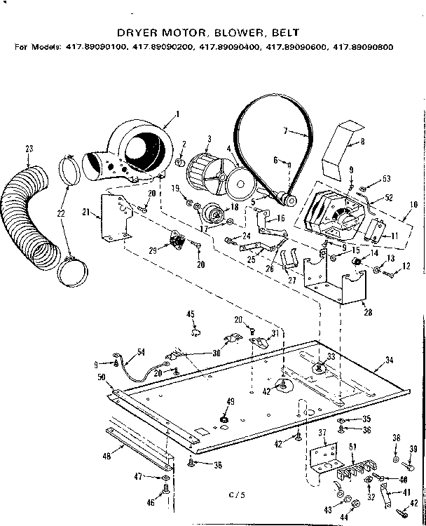 Dryer motor blower belt