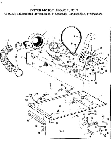 Dryer motor blower belt