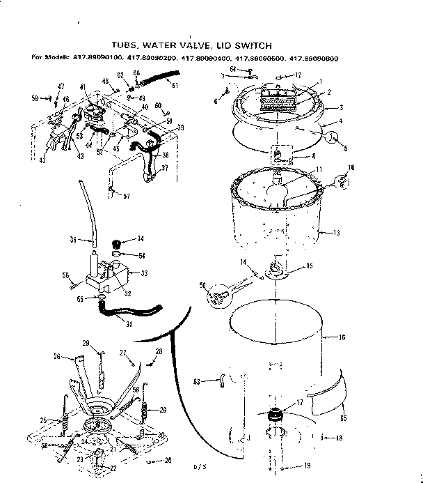 TUBS WATER VALVE LID SWITCH