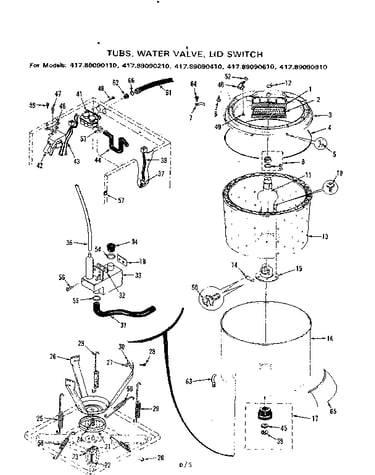 Tubs water valve, lid switch