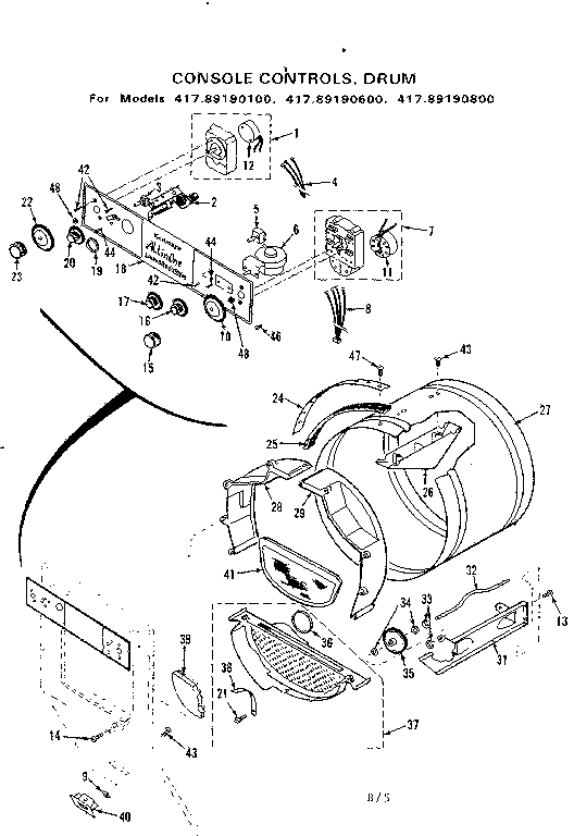 Console controls, drum