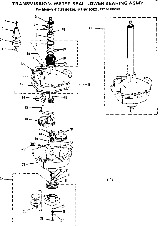 Transmission water seal lower bearing asmy