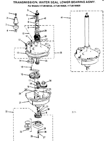 Transmission water seal lower bearing asmy