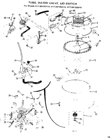 Tubs, water valve, lid switch