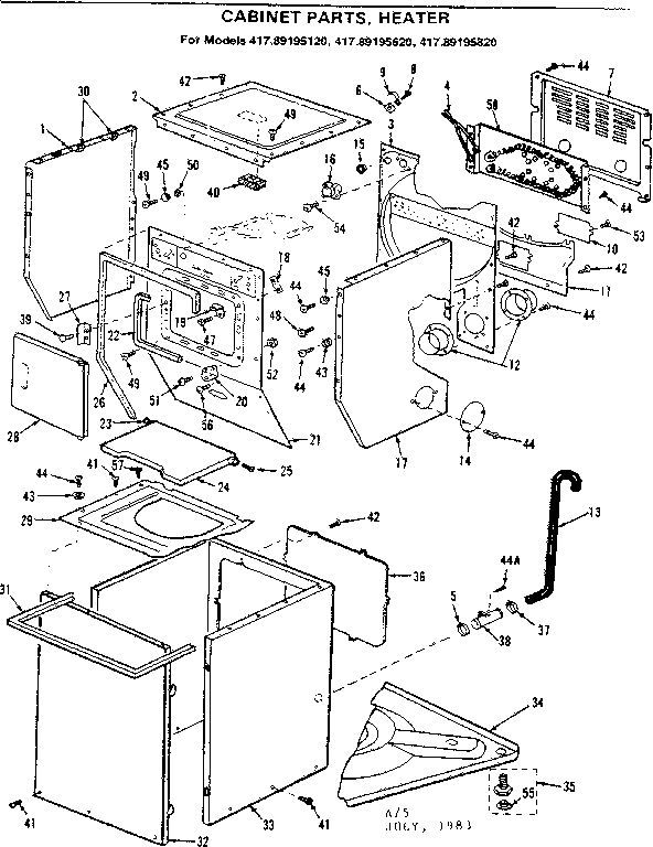 Cabinet parts heater